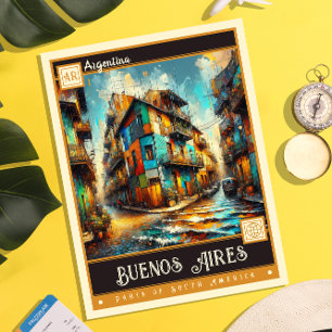 Buenos Aires, Argentinien   Vintage-Gemälde Postkarte