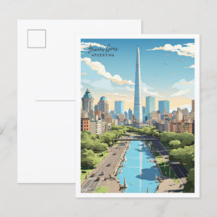 Buenos Aires Argentinien Vintage-Reiseillustration Postkarte