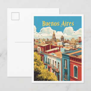 Buenos Aires Argentinien Vintage-Reiseillustration Postkarte