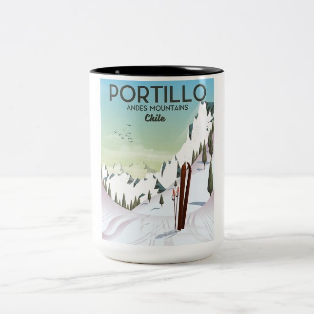 Buenos Aires, Argentiniens Reiseplakat Zweifarbige Tasse (Mittel)