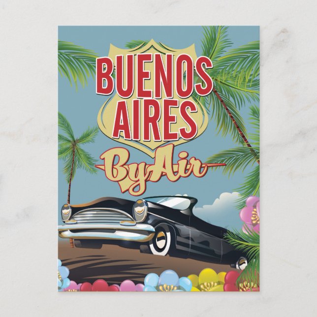 Buenos Aires, Argentiniens Urlaubsposter Postkarte (Vorderseite)