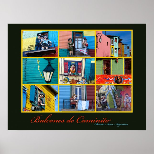 Buenos Aires Caminito Balconies Poster (Vorne)