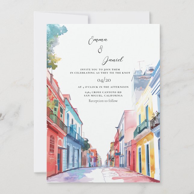 Buenos Aires Landschaftsbild Hochzeit in Urlaubsor Einladung (Vorderseite)