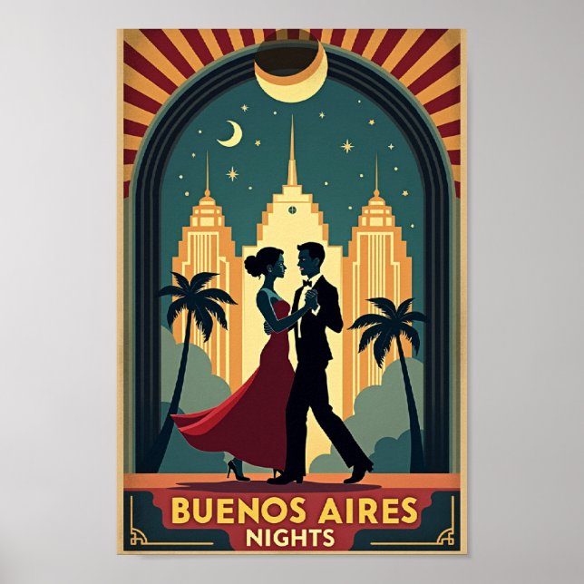 Buenos Aires Nights - Vintage Travel Poster (Vorne)