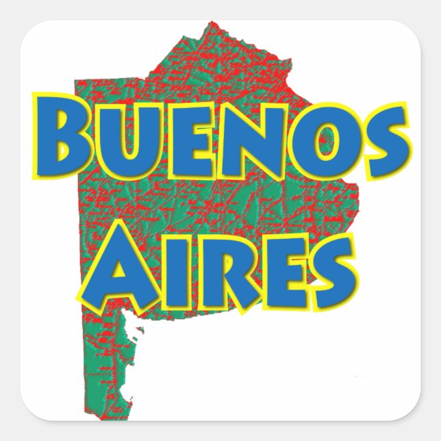 Buenos Aires Quadratischer Aufkleber (Vorderseite)