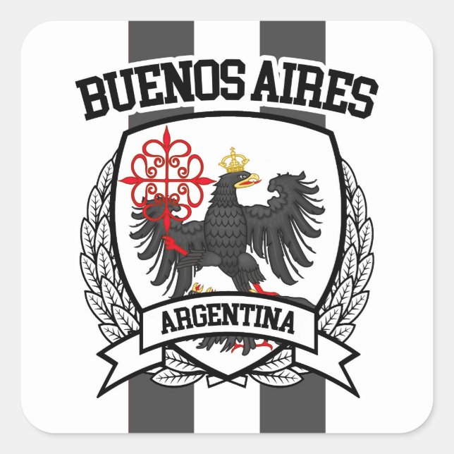 Buenos Aires Quadratischer Aufkleber (Vorderseite)