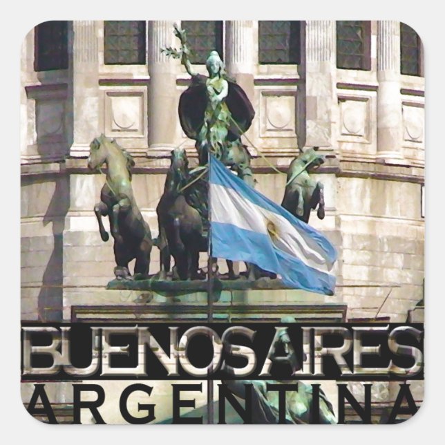 Buenos Aires Quadratischer Aufkleber (Vorderseite)