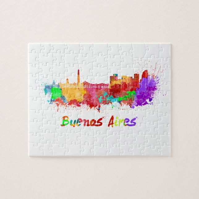 Buenos Aires skyline im Watercolor (Horizontal)