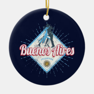 Buenos Aires Stadt Argentinien Retro-Tango Vintage Keramik Ornament