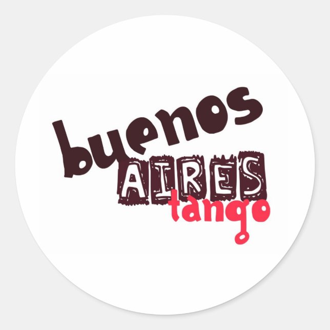 Buenos Aires Tango Runder Aufkleber (Vorderseite)