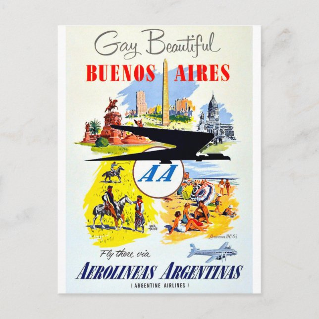 buenos aires Vintage Postkarte (Vorderseite)