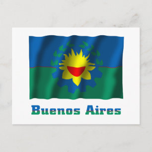Buenos Aires winkt Flagge mit Namen Postkarte