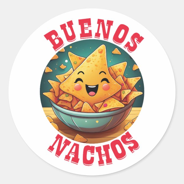 Buenos Nachos Runder Aufkleber (Vorderseite)