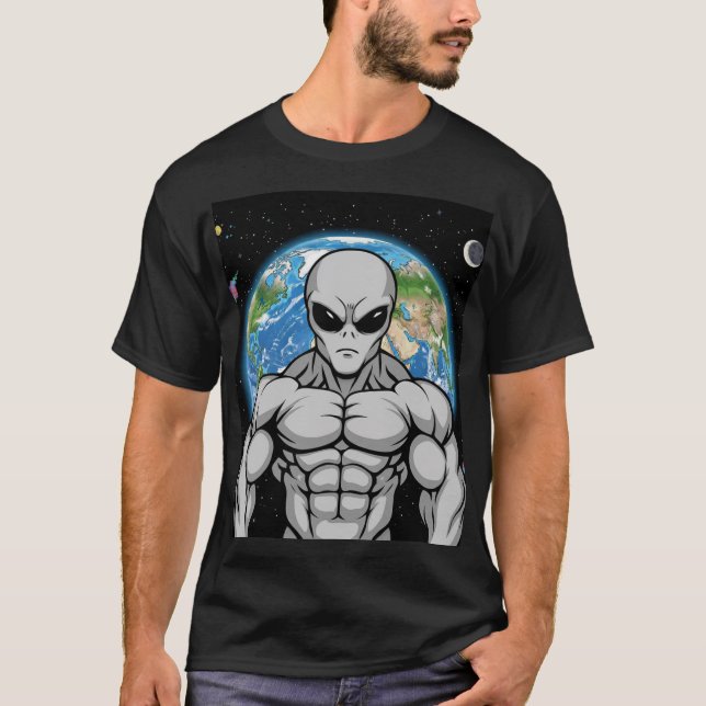Buff Alien — Humans Aren’t Ready for This T-Shirt (Vorderseite)