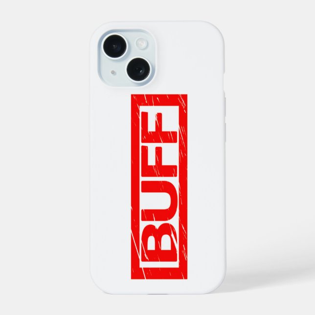 Buff-Briefmarke iPhone 15 Hülle (Rückseite)