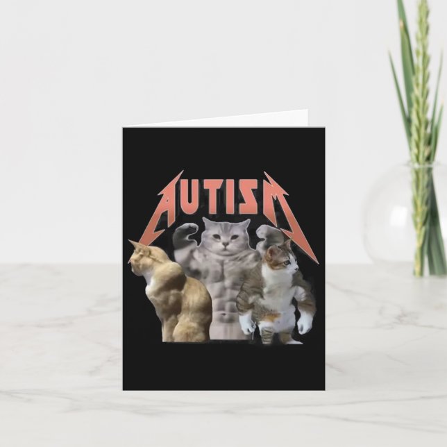 Buff Cats Autism Meme Karte (Vorderseite)