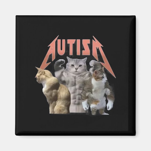 Buff Cats Autism Meme Magnet (Vorne)