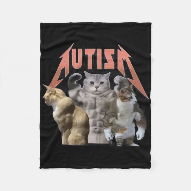 Buff Cats Autismus Meme  Fleecedecke (Vorderseite)