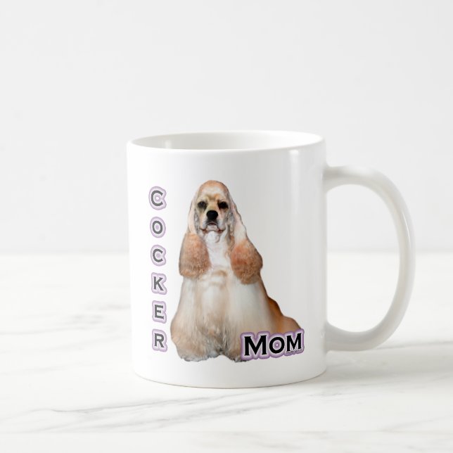 Buff Cocker Mama Spaniel; Cocker Spanische Mama Kaffeetasse (Rechts)