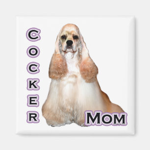 Buff Cocker Mama Spaniel; Cocker Spanische Mama Magnet