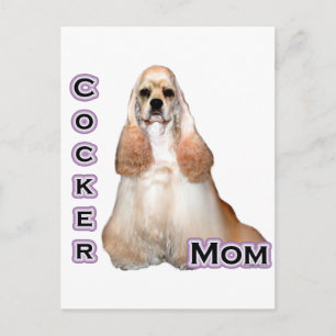 Buff Cocker Mama Spaniel; Cocker Spanische Mama Postkarte