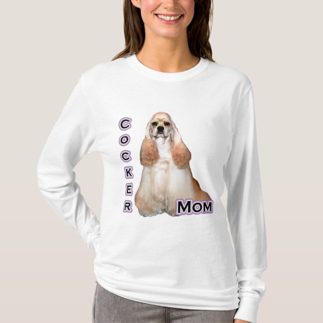 Buff Cocker Mama Spaniel; Cocker Spanische Mama T-Shirt (Vorderseite)