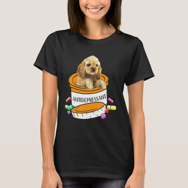 Buff Cocker Spaniel Antidepressant T-Shirt (Vorderseite)