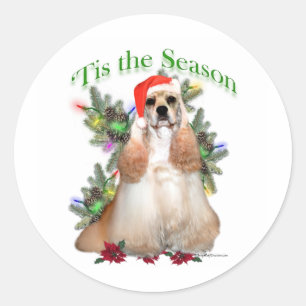 Buff Cocker Spaniel 'Tis the Season - Sticker