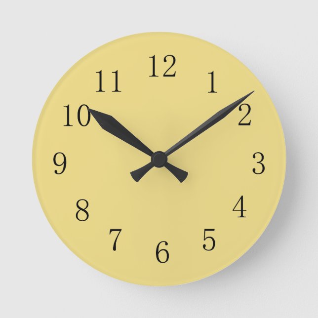 Buff Colored Kitchen Wall Clock Runde Wanduhr (Vorderseite)