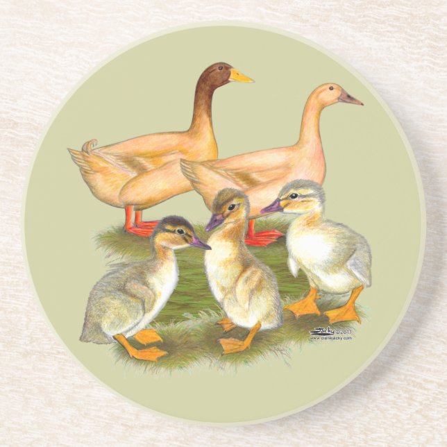 Buff Orpington Duck Family Getränkeuntersetzer (Vorne)