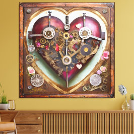 Buff Rother Herz Steampunk-Serie Leinwanddruck