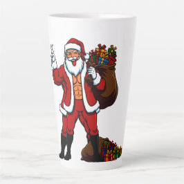 Buff Santa Peace Sign! Ripped Abs & Funny Christma Milchtasse