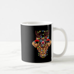 Buff Santa Reindeer Bodybuilding Christmas Gym Wei Kaffeetasse