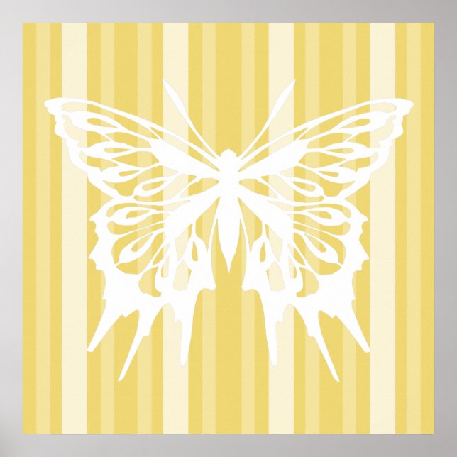 Buff Viktorianischer Lady Strip mit Schmetterling Poster (Vorne)