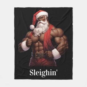 Buff Weihnachtsmann Workout Muskeln Fitnessstudio Fleecedecke