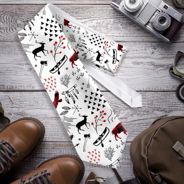 Buffalo Adventures Black and Red Kariert ID599 Krawatte (Von Creator hochgeladen)