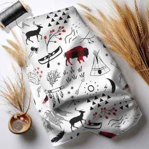 Buffalo Adventures Black and Red Kariert ID599 Stoff