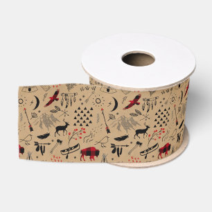 Buffalo Adventures Black and Red Kariert/Kraft ID5 Ripsband