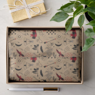 Buffalo Adventures Black and Red Kariert/Kraft ID5 Seidenpapier