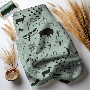 Buffalo Adventures Black mit beliebigen Farben ID5 Stoff