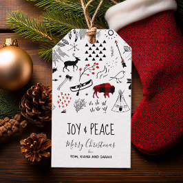 Buffalo Adventures Black & Red Kariert ID599 Geschenkanhänger