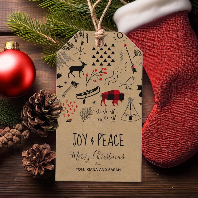 Buffalo Adventures Black & Red Kariert/Kraft ID599 Geschenkanhänger (Von Creator hochgeladen)