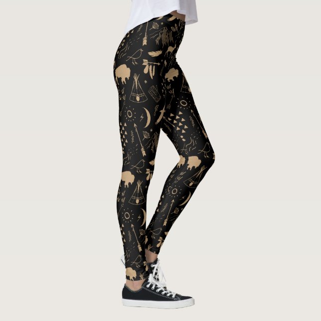 Buffalo Adventures Muster Kraft Papier ID599 Leggings (Rechts)