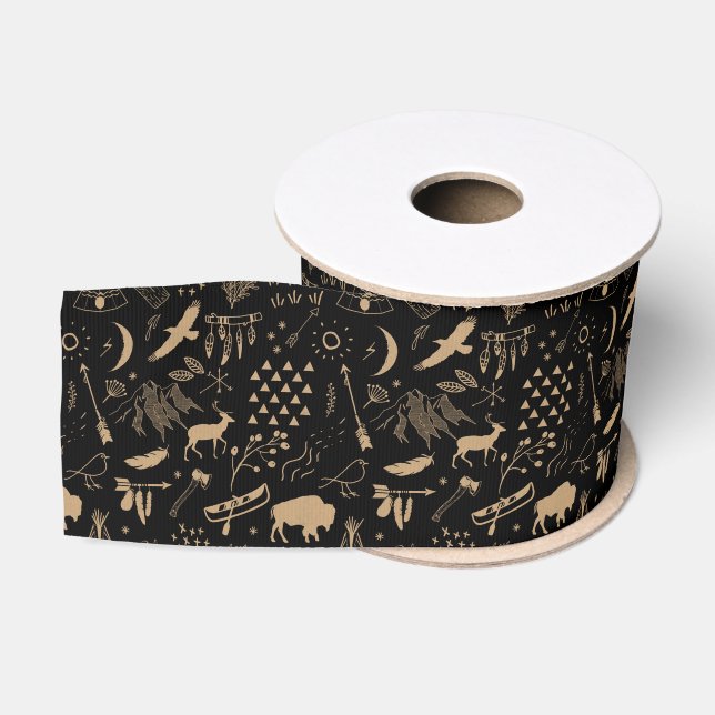 Buffalo Adventures Muster Kraft Papier ID599 Ripsband (Spule)