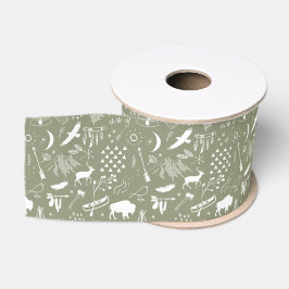 Buffalo Adventures Muster Weiß ID599 Ripsband
