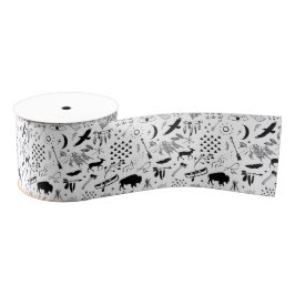 Buffalo Adventures Pattern Schwarz ID599 Ripsband