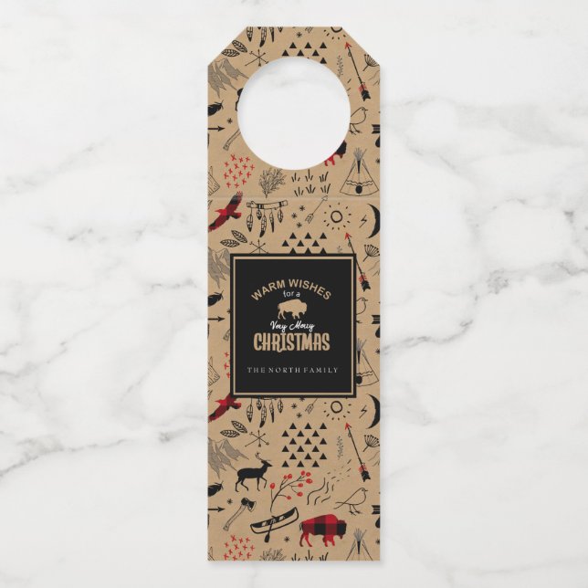 Buffalo Adventures Warm wünscht Kraft Red ID599 Flaschenanhänger (Vorderseite)