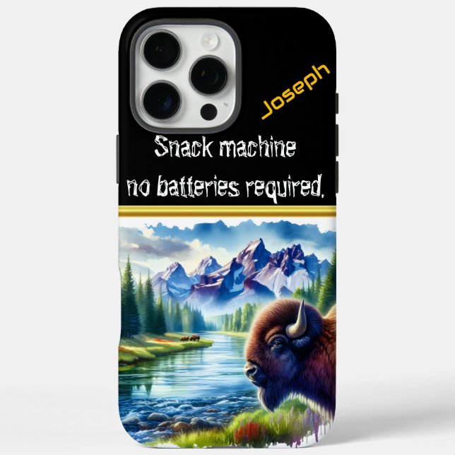 Buffalo am ruhigen Fluss in der Dusk iPhone 16 Pro Max Hülle (Rückseite)