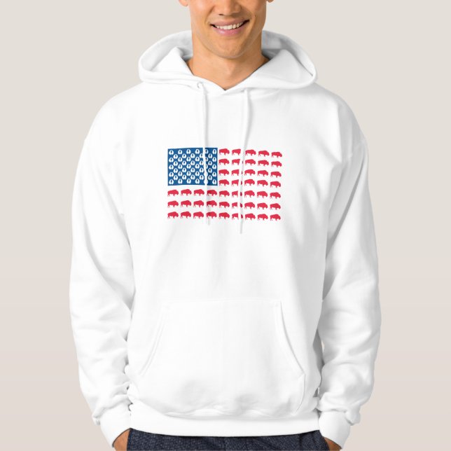 Buffalo American Flag Hoodie (Vorderseite)