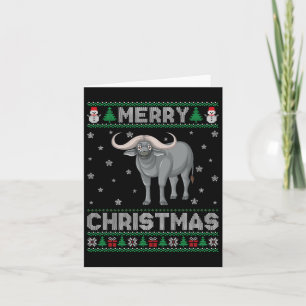 Buffalo Animal Men Frauen Kinder Ugly Weihnachten  Karte